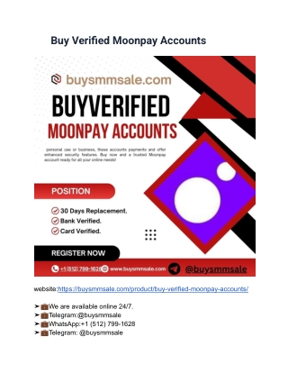 Importance of Buy Verified Moonpay   Accounts