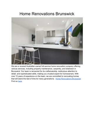 Home Renovations Brunswick