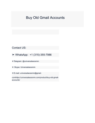 Step-by-Step Guide to Buying Old Buy Old Gmail Accounts from USA, UK