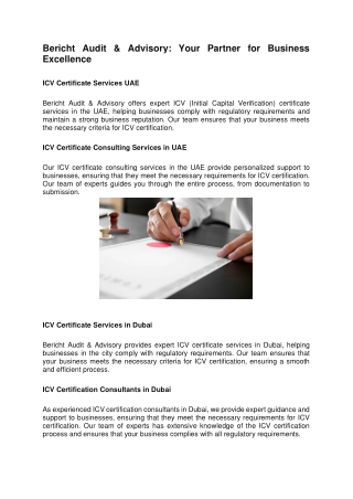 Bericht-icv certificate services dubai