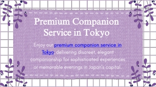 Premium Companion Service in Tokyo