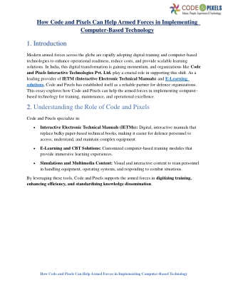 How Code and Pixels Can Help Armed Forces in Implementing Computer-Based Technology