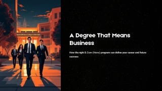 A Degree That Means Business - B.COM (Hons) Degree