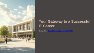 Your Gateway to a Successful IT Career - The Best BCA Institute in Delhi NCR