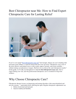 Best Chiropractor near Me