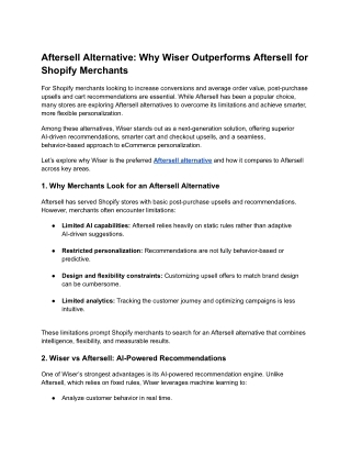 Aftersell Alternative_ Why Wiser Outperforms Aftersell for Shopify Merchants