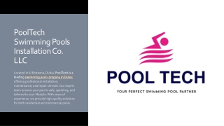 Swimming pool company in Dubai-PoolTech