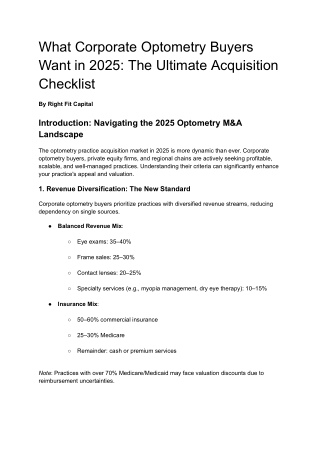 What Corporate Optometry Buyers Want in 2025