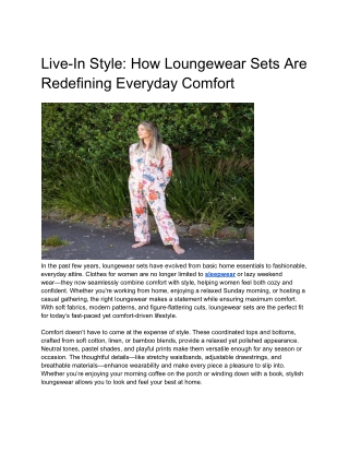 Live-In Style_ How Loungewear Sets Are Redefining Everyday Comfort