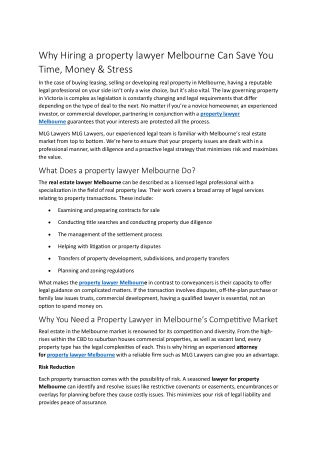 Why Hiring a property lawyer Melbourne Can Save You Time, Money & Stress