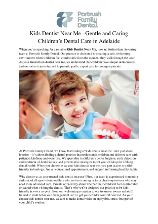 Kids Dentist Near Me