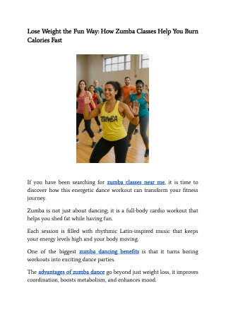 Lose Weight the Fun Way_ How Zumba Classes Help You Burn Calories Fast