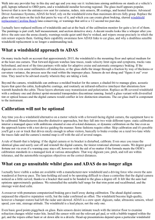 Advanced Driver Assistance Systems and Windshield Replacement