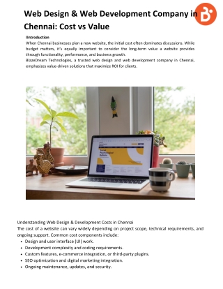 Web Design & Web Development Company in Chennai Cost vs Value.pdf