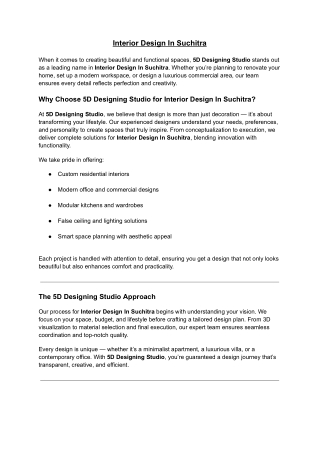 Interior Design In Suchitra