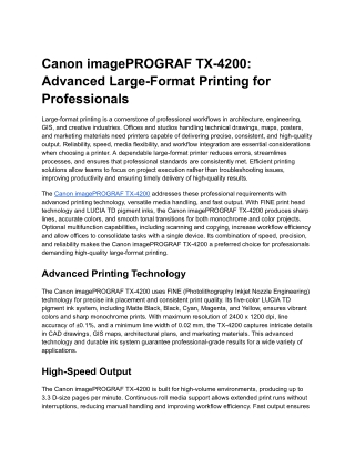 Canon imagePROGRAF TX-4200