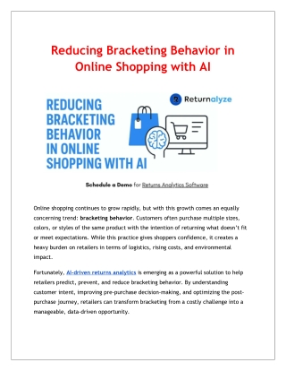 Reducing Bracketing Behavior in Online Shopping with AI