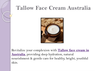 Tallow Face Cream Australia