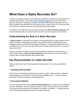 What Does A Sales Recruiter Do_