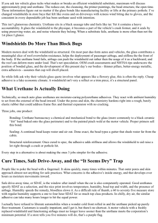 The Role of Urethane in Windshield Replacement