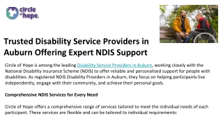 Trusted Disability Service Providers in Auburn Offering Expert NDIS Support