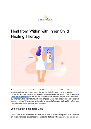 Heal from Within with Inner Child Healing Therapy