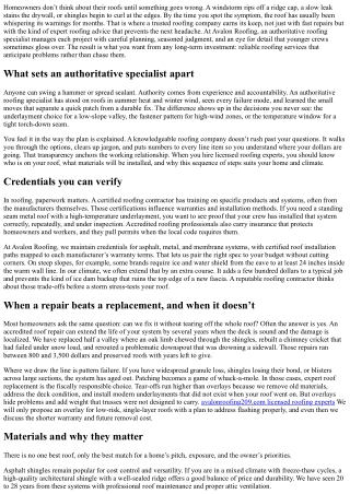 Reliable Roofing Services by Avalon Roofing’s Authoritative Roofing Specialist