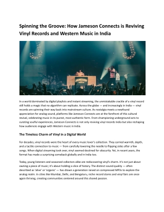 Spinning the Groove_ How Jameson Connects is Reviving Vinyl Records and Western Music in India
