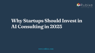 Why Startups Should Invest in AI Consulting in 2025 | Rubixe