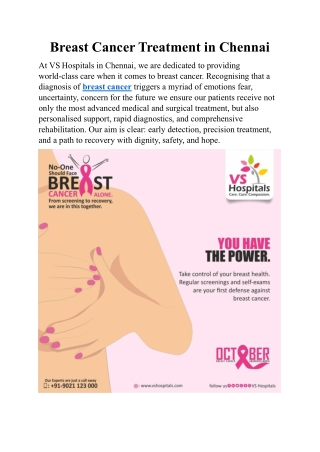 Breast Cancer Treatment in Chennai
