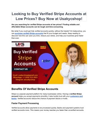 Looking to Buy Verified Stripe Accounts at Low Prices