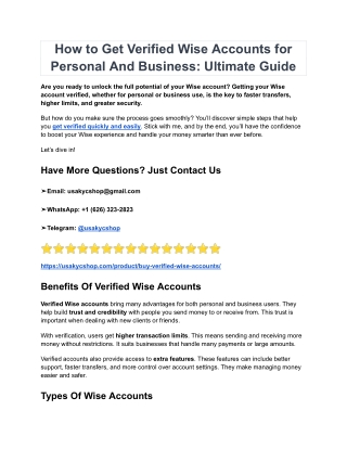 How to Get Verified Wise Accounts for Personal And Business_ Ultimate Guide