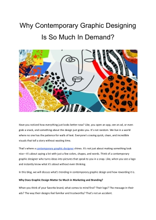 Why Contemporary Graphic Design Is In High Demand