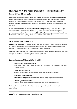 Nitric acid fuming 98%