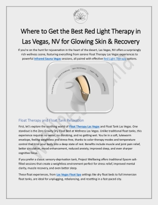 Red Light Therapy in Las Vegas