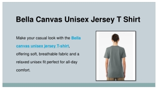 Bella Canvas Unisex Jersey T Shirt