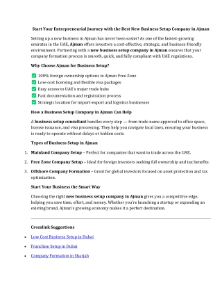 Best New Business Setup Company