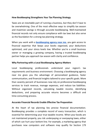 How Bookkeeping Strengthens Your Tax Planning Strategy