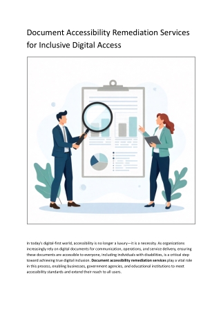 Document Accessibility Remediation Services for Inclusive Digital Access