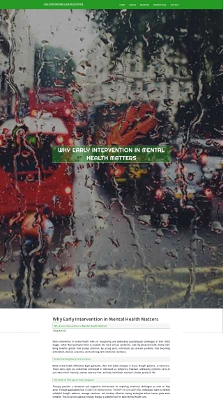 Why Early Intervention in Mental Health Matters