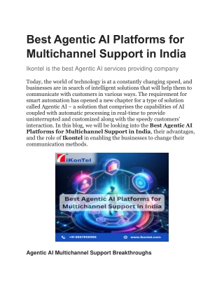 Best Agentic AI Platforms for Multichannel Support in India