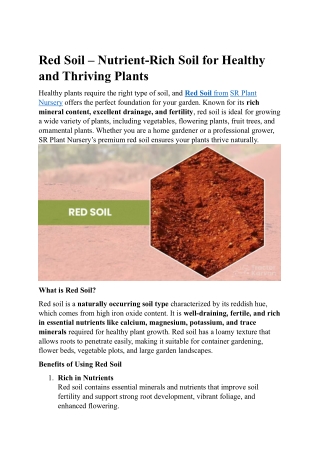 Nutrient-Rich Red Soil for Thriving Plants