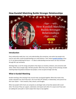 How Kundali Matching Builds Stronger Relationships
