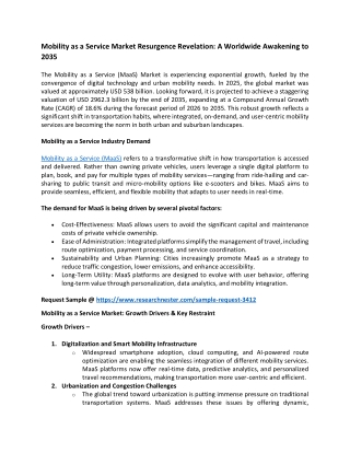Mobility as a Service Market Report: 2035 Trends