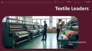 Top 10 Textile Manufacturers in India