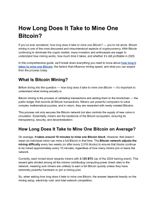 Mine One Bitcoin_