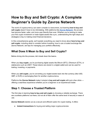 How to Buy and Sell Crypto_ A Complete Beginner’s Guide by Zavros Network