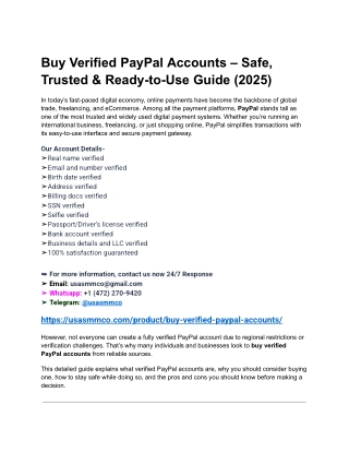Safe Purchase of Verified PayPal Accounts – 20 Trusted Sites