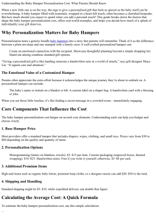Understanding the Baby Hamper Personalization Cost: What Parents Should Know