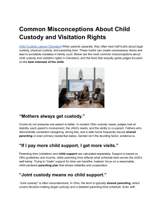 Common Misconceptions About Child Custody and Visitation Rights